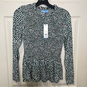 Draper James Women's Abby Top in Green Square Dot
Size XS